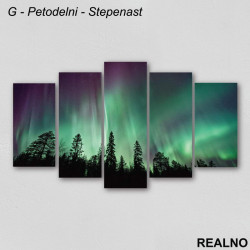 Šuma i zeleno zvezdano nebo - Slika na platnu - Kanvas Šuma i zeleno zvezdano nebo - Slika na platnu - Kanvas