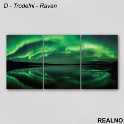 Aurora Borealis i reka - Slika na platnu - Kanvas