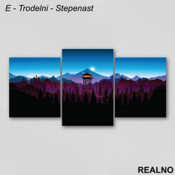 Kućica u ljubičastoj šumi - Slika na platnu - Kanvas