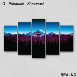 Kućica u ljubičastoj šumi - Slika na platnu - Kanvas