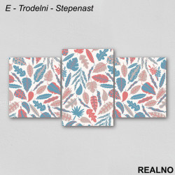 Šablon lišća u pastelnim bojama - Slika na platnu - Kanvas Šablon lišća u pastelnim bojama - Slika na platnu - Kanvas