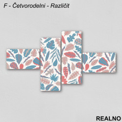 Šablon lišća u pastelnim bojama - Slika na platnu - Kanvas Šablon lišća u pastelnim bojama - Slika na platnu - Kanvas