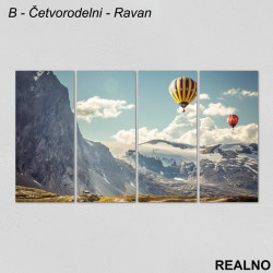 Vožnja balonom pored planina prekrivenih snegom - Slika na platnu - Kanvas Vožnja balonom pored planina prekrivenih snegom - Slika na platnu - Kanvas