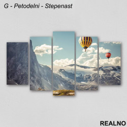 Vožnja balonom pored planina prekrivenih snegom - Slika na platnu - Kanvas Vožnja balonom pored planina prekrivenih snegom - Slika na platnu - Kanvas