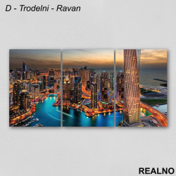 Osvetljen grad noću - Slika na platnu - Kanvas Osvetljen grad noću - Slika na platnu - Kanvas