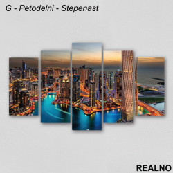 Osvetljen grad noću - Slika na platnu - Kanvas Osvetljen grad noću - Slika na platnu - Kanvas