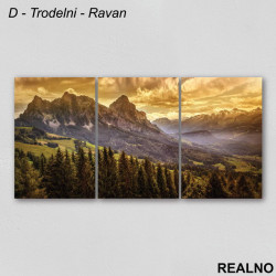 Šumski predeo iznad tmurnih žutih oblaka - Slika na platnu - Kanvas Šumski predeo iznad tmurnih žutih oblaka - Slika na platnu - Kanvas