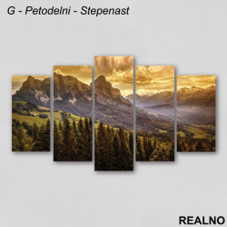 Šumski predeo iznad tmurnih žutih oblaka - Slika na platnu - Kanvas Šumski predeo iznad tmurnih žutih oblaka - Slika na platnu - Kanvas