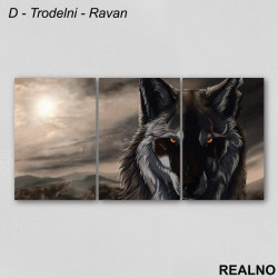 Vuk sa zamućenom pozadinom planina - Slika na platnu - Kanvas Vuk sa zamućenom pozadinom planina - Slika na platnu - Kanvas