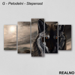 Vuk sa zamućenom pozadinom planina - Slika na platnu - Kanvas Vuk sa zamućenom pozadinom planina - Slika na platnu - Kanvas