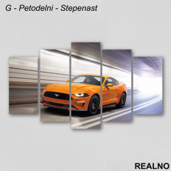 Narandzasti Sportski Auto sa zamućenom pozadinom - Slika na platnu - Kanvas Narandzasti Sportski Auto sa zamućenom pozadinom - Slika na platnu - Kanvas