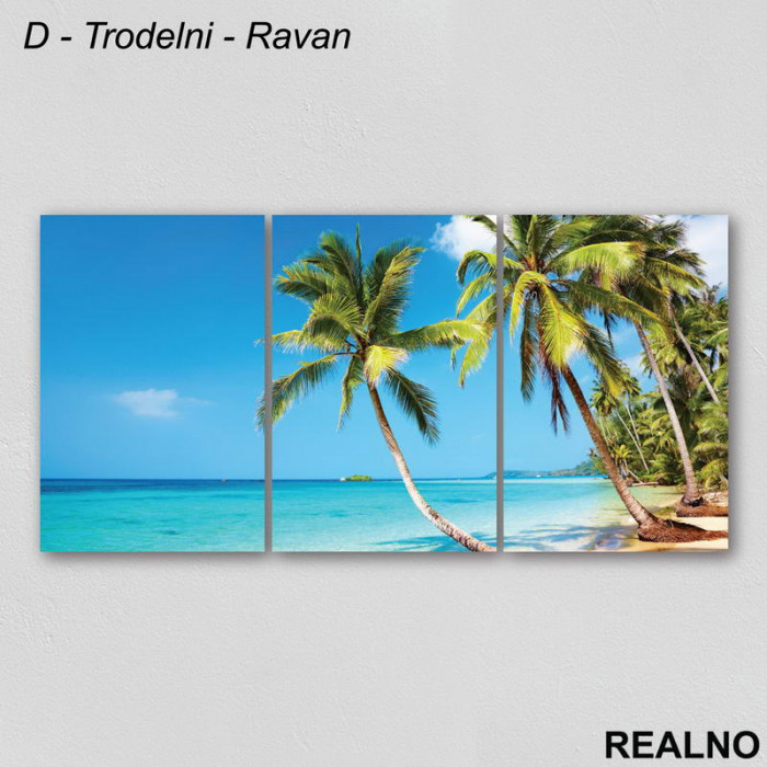 Ostrvo, palme, tirkizno more - Slika na platnu - Kanvas