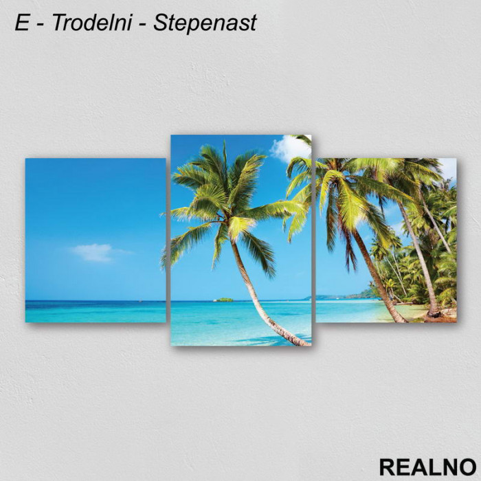 Ostrvo, palme, tirkizno more - Slika na platnu - Kanvas