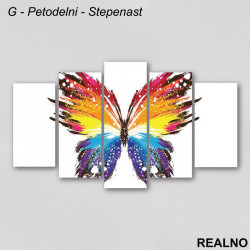 Šareni leptir na beloj pozadini - Slika na platnu - Kanvas Šareni leptir na beloj pozadini - Slika na platnu - Kanvas