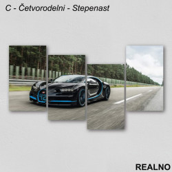 Crni Sportski Auto na putu - Slika na platnu - Kanvas