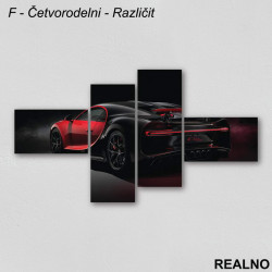 Crno - Crveni sportski auto - Slika na platnu - Kanvas