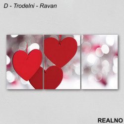 Crveno Srce sa zamućenom pozadinom - Slika na platnu - Kanvas