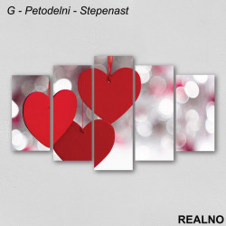 Crveno Srce sa zamućenom pozadinom - Slika na platnu - Kanvas