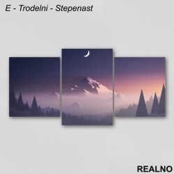 Ljubičaste planine i mladi mesec - Slika na platnu - Kanvas Ljubičaste planine i mladi mesec - Slika na platnu - Kanvas