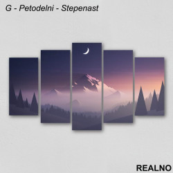 Ljubičaste planine i mladi mesec - Slika na platnu - Kanvas Ljubičaste planine i mladi mesec - Slika na platnu - Kanvas