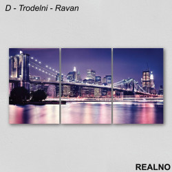 Most noću, ljubičasto nebo - Slika na platnu - Kanvas Most noću, ljubičasto nebo - Slika na platnu - Kanvas