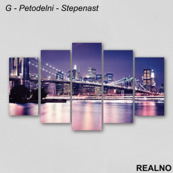 Most noću, ljubičasto nebo - Slika na platnu - Kanvas Most noću, ljubičasto nebo - Slika na platnu - Kanvas