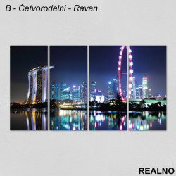 Grad noću - Singapur - Slika na platnu - Kanvas