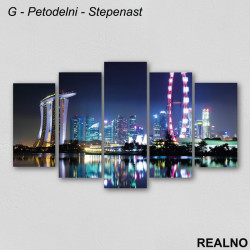 Grad noću - Singapur - Slika na platnu - Kanvas