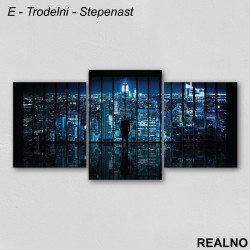 Pogled grada noću kroz prozor - Slika na platnu - Kanvas Pogled grada noću kroz prozor - Slika na platnu - Kanvas