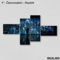 Pogled grada noću kroz prozor - Slika na platnu - Kanvas Pogled grada noću kroz prozor - Slika na platnu - Kanvas