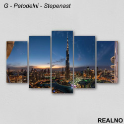 Osvetljen grad, pogled iz vazduha - Slika na platnu - Kanvas Osvetljen grad, pogled iz vazduha - Slika na platnu - Kanvas