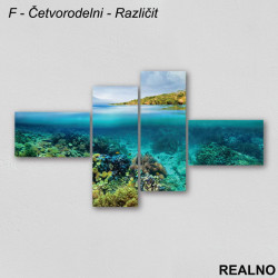 More, korali, brodić - Slika na platnu - Kanvas More, korali, brodić - Slika na platnu - Kanvas