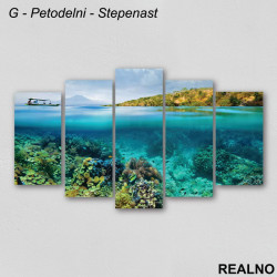 More, korali, brodić - Slika na platnu - Kanvas More, korali, brodić - Slika na platnu - Kanvas