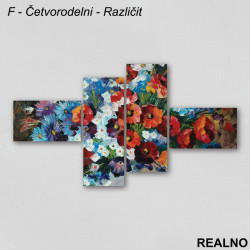 Šareno cveće - Uljane boje - Slika na platnu - Kanvas Šareno cveće - Uljane boje - Slika na platnu - Kanvas