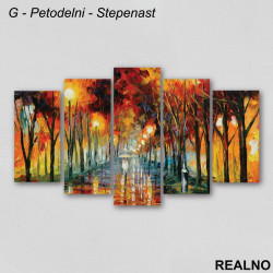 Kišni dan u parku - Uljane boje - Slika na platnu - Kanvas