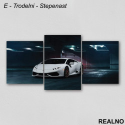 Beli Sportski Auto - Lambordžini - Slika na platnu - Kanvas