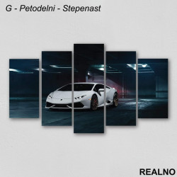 Beli Sportski Auto - Lambordžini - Slika na platnu - Kanvas