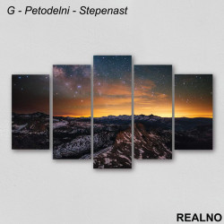 Planine, narandžasto nebo puno zvezda - Slika na platnu - Kanvas Planine, narandžasto nebo puno zvezda - Slika na platnu - Kanvas