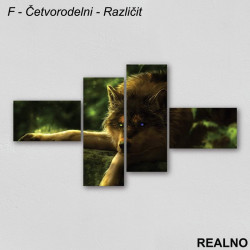 Vuk sa zeleno - plavim očima - Slika na platnu - Kanvas Vuk sa zeleno - plavim očima - Slika na platnu - Kanvas