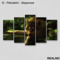 Vuk sa zeleno - plavim očima - Slika na platnu - Kanvas Vuk sa zeleno - plavim očima - Slika na platnu - Kanvas