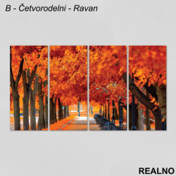 Jesen u parku - šetalište - Slika na platnu - Kanvas