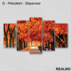 Jesen u parku - šetalište - Slika na platnu - Kanvas