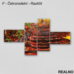 Stepenice prekrivene lišćem - Jesen - Slika na platnu - Kanvas Stepenice prekrivene lišćem - Jesen - Slika na platnu - Kanvas