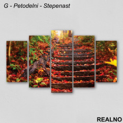 Stepenice prekrivene lišćem - Jesen - Slika na platnu - Kanvas Stepenice prekrivene lišćem - Jesen - Slika na platnu - Kanvas