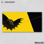 Flying Batman - Yellow Background - Slika na platnu - Kanvas