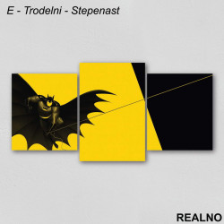 Flying Batman - Yellow Background - Slika na platnu - Kanvas