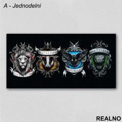 Četiri Kuće - Harry Potter - Slika na platnu - Kanvas