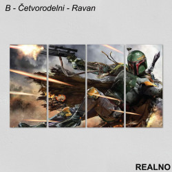 Boba Fett - Fighting - Star Wars - Slika na platnu - Kanvas