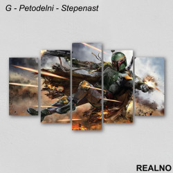 Boba Fett - Fighting - Star Wars - Slika na platnu - Kanvas