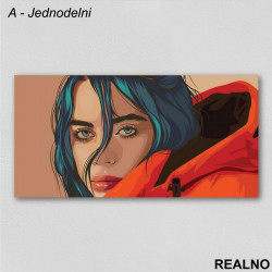 Portret - Billie Eilish - Slika na platnu - Kanvas Portret - Billie Eilish - Slika na platnu - Kanvas